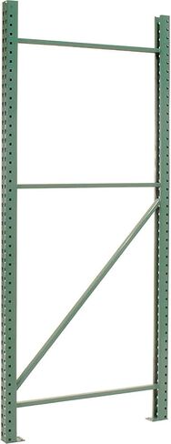 وحدة تشغيل حامل البليت الصناعية العالمية، 120 بوصة عرض × 48 بوصة عمق × 120 بوصة ارتفاع، سعة الرف 5630 رطل، هيكل فولاذي، برتقالي وأخضر، للتخزين الصناعي in Kuwait