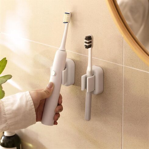 No Drill Mop Broom Holder Clip, Multi-Purpose Adhesive Wall Mount for Bathroom & Garage, Holds Toothbrushes & Cleaning Tools, 1 Pack in Kuwait