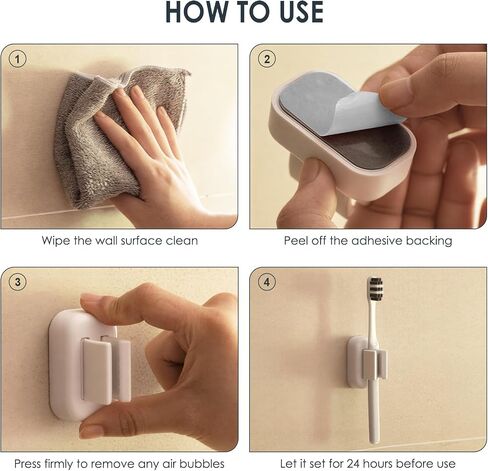 No Drill Mop Broom Holder Clip, Multi-Purpose Adhesive Wall Mount for Bathroom & Garage, Holds Toothbrushes & Cleaning Tools, 1 Pack in Kuwait