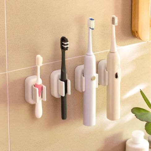 No Drill Mop Broom Holder Clip, Multi-Purpose Adhesive Wall Mount for Bathroom & Garage, Holds Toothbrushes & Cleaning Tools, 1 Pack in Kuwait
