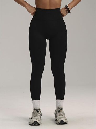 Womens Yoga Pants High Waisted Leggings Seamless Workout Leggings Scrunch Detail Athletic Gym Pants in Kuwait