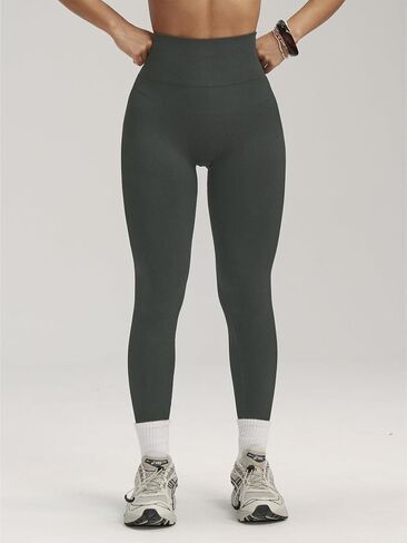 Womens Yoga Pants High Waisted Leggings Seamless Workout Leggings Scrunch Detail Athletic Gym Pants in Kuwait