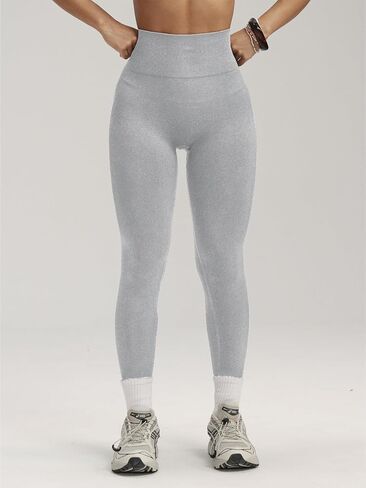 Womens Yoga Pants High Waisted Leggings Seamless Workout Leggings Scrunch Detail Athletic Gym Pants in Kuwait