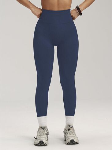 Womens Yoga Pants High Waisted Leggings Seamless Workout Leggings Scrunch Detail Athletic Gym Pants in Kuwait