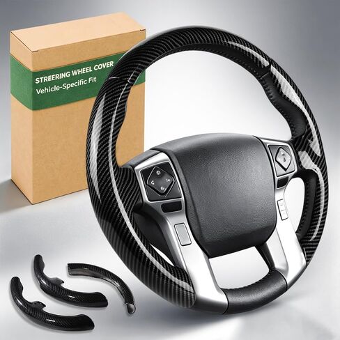 غطاء عجلة قيادة مخصص من Aimato لسيارة Toyota Tacoma 2012-2023/4Runner 2010-2024/Tundra 2014-2021/Sequoia 2014-2022 رفيع ومضاد للانزلاق ومقاوم للخدش ملحق سيارة حصري لتويوتا in Kuwait