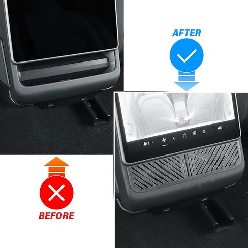 Accessories for Tesla Model Y Juniper 2025 2026 2PCS Rear Under Seat Floor Air Vent Cover for Model Y Juniper Accessories - Air Condition Outlet Grille Protector Flow Vent Grille Protection in Saudi Arabia