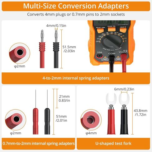 Neoteck Multimeter Leads,43pcs Back Probe Test Lead Kit with Alligator Clips Electrical,CAT II 600V,Pure Copper Leads with PVC Insulation,5 Color Probes,for Automotive Circuit & Home Appliance Testing in Kuwait