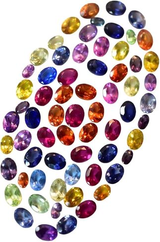 12 Pcs Natural CERTIFIED Sapphire Mix Color Oval 7x5 MM Lot Gemstone12 in Kuwait