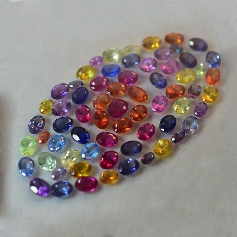 12 Pcs Natural CERTIFIED Sapphire Mix Color Oval 7x5 MM Lot Gemstone12 in Kuwait