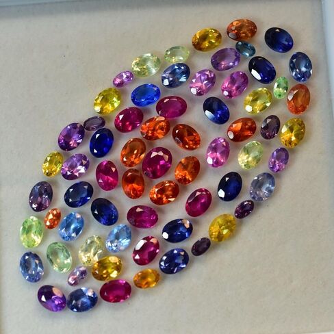 12 Pcs Natural CERTIFIED Sapphire Mix Color Oval 7x5 MM Lot Gemstone12 in Kuwait