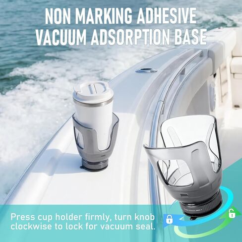 Non-Tipping Anti-Spill Cup Holder for Boats, Kayaks, SUPs, RVs, ATV, Fishing, Camping, Home, Office, Garage & Outdoor - BPA-Free, Fits Most 3.35" Cups in Kuwait