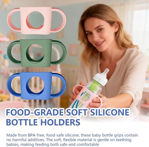 3 Pack Silicone Cup Grip Handles, Universal Soft Dual Handle for Toddler Water Bottle, Fits Owala 12oz, Zak 12oz 15oz, Stanley 14oz in Kuwait