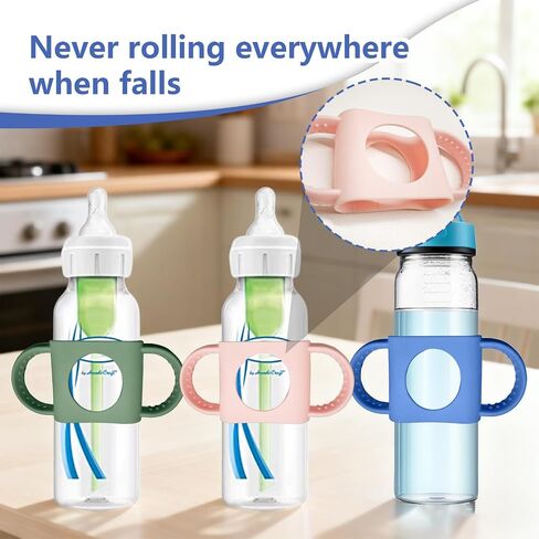 3 Pack Silicone Cup Grip Handles, Universal Soft Dual Handle for Toddler Water Bottle, Fits Owala 12oz, Zak 12oz 15oz, Stanley 14oz in Kuwait