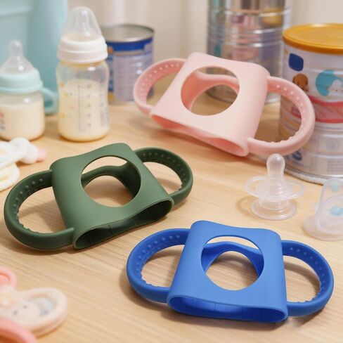 3 Pack Silicone Cup Grip Handles, Universal Soft Dual Handle for Toddler Water Bottle, Fits Owala 12oz, Zak 12oz 15oz, Stanley 14oz in Kuwait