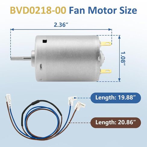 استبدال محرك مروحة التهوية BVD0218-00 RV لمحرك مروحة Ventline RV 12 فولت (مدرج في قائمة UL) يأتي مع أسلاك، مناسب للمركبات الترفيهية/المعسكرات/العربات in Kuwait