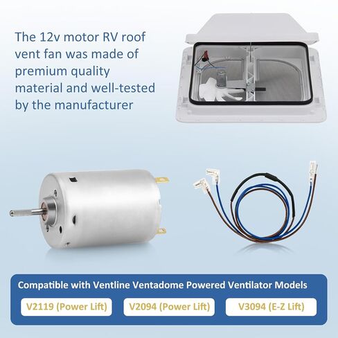 استبدال محرك مروحة التهوية BVD0218-00 RV لمحرك مروحة Ventline RV 12 فولت (مدرج في قائمة UL) يأتي مع أسلاك، مناسب للمركبات الترفيهية/المعسكرات/العربات in Kuwait