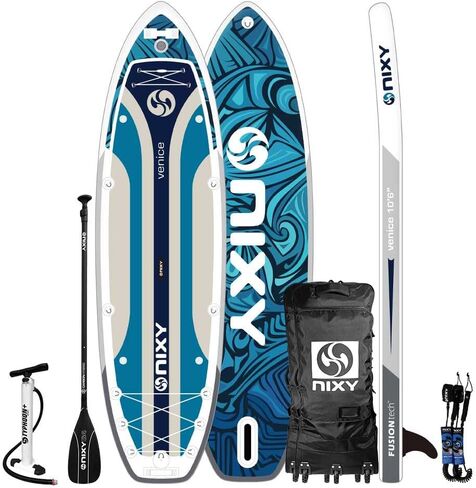 لوح التجديف القابل للنفخ من NIXY Venice G5 Cruiser & Yoga | 10'6" x 34" x 6" SUP خفيف للغاية مع طبقات ملحومة، وخياطة منسوجة من أجل السلامة والمتانة. in Kuwait