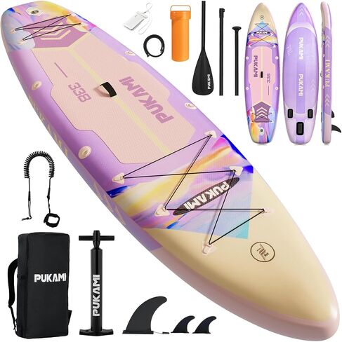 PRETZI Inflatable Stand Up Paddle Board 11' x 33", Extra Wide Inflatable Paddleboards, All Around SUP for Beginners with Lightweight Paddle, Pump, Leash, Backpack, Non-Slip EVA Deck Pad in Kuwait