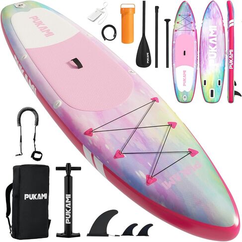 PRETZI Inflatable Stand Up Paddle Board 11' x 33", Extra Wide Inflatable Paddleboards, All Around SUP for Beginners with Lightweight Paddle, Pump, Leash, Backpack, Non-Slip EVA Deck Pad in Kuwait