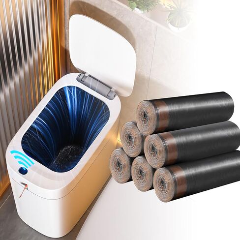 funest Bathroom Trash Can with Lid + 75 Count Plastic Trash Bags in Kuwait