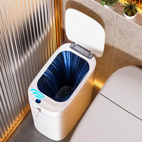 funest Bathroom Trash Can with Lid + 75 Count Plastic Trash Bags in Kuwait