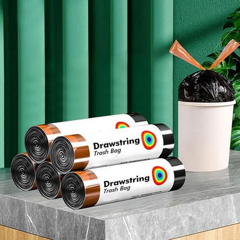 funest Bathroom Trash Can with Lid + 75 Count Plastic Trash Bags in Kuwait