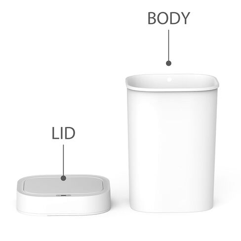 Versen 13.2 Gallons Automatic Kitchen Trash Can, 50 Liters Touchless Motion Sensor Garbage Bin with Smart Opening Lid, Slow Close White Plastic Trash Bin for Home (13 Gal Plastic Trash Can) in Kuwait