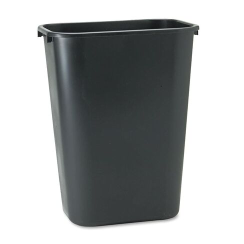 Rubbermaid Commercial 295700BK Deskside Plastic Wastebasket, Rectangular, 10 1/4 gal, Black (2) in Kuwait