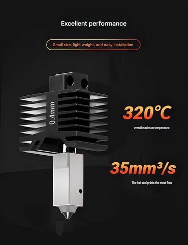 فوهة P1P/P1S 0.4 مم لمختبر بامبو، طقم Hotend الكامل للتجميع الكامل مع فوهة فولاذية صلبة ومروحة تبريد وسخان وثرمستور للطابعة ثلاثية الأبعاد من سلسلة P1 (سلسلة P1 0.4 مم) | متين، متين، عالي التدفق، مضاد للانسداد، مانع للتسرب، Drop‑i in Kuwait