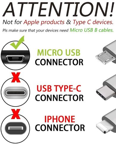 كابل Micro USB، عبوتان [3FT، 3FT]، كابل شحن سريع، كابل نقل بيانات عالي السرعة، كابل هاتف Android لهاتف Samsung Galaxy S7 Edge S6 S5 والمزيد، موثوق به in Kuwait