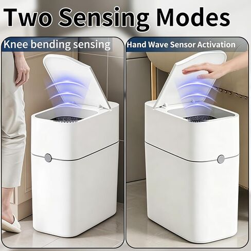 Automatic Bathroom Trash Can with Lid, 3 Gallon Slim Touchless Sensor Garbage Can, Small Smart Auto Bag Adsorption Trash Bin for Living Room, Bedroom, Office and Kitchen in Kuwait