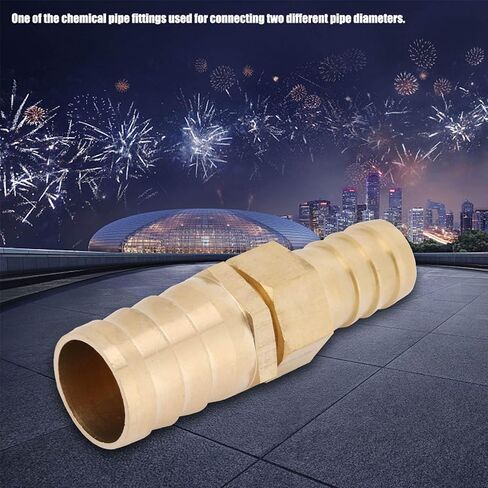 2PCS Brass Barb Reducer Fittings, 19mm to 25mm Straight Reducing Connector, Pipe Installation Connector with Hose Connection Design, Ideal for Maintenance in Kuwait