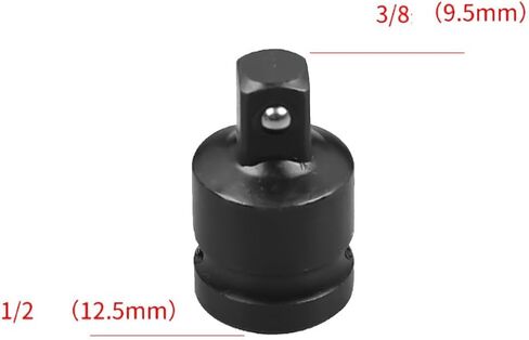 2Pcs 1/2" F to 3/8" M Chrome Vanadium Socket Reducer Adapter, Black Phosphate Finish, Ball Detent for Secure Fit in Kuwait