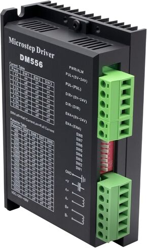 MAKERELE DM556 CNC محرك متدرج رقمي سائق/جهاز تحكم، 1.4-5.6A 20-50V DC 2-Phase 128 تقسيم فرعي Micro-Step Driver لـ Nema 17 و23 وNema 34 Stepper Motor in Kuwait
