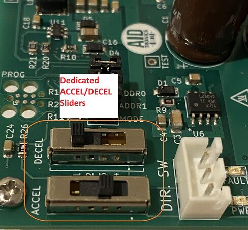 PWM Reversible Brushed DC Motor Controller, 10A Continuous, 12V/24V/36V | I2C Controlled or Stand-Alone, Adjustable Acceleration/Deceleration (Soft Start/Stop) in Kuwait