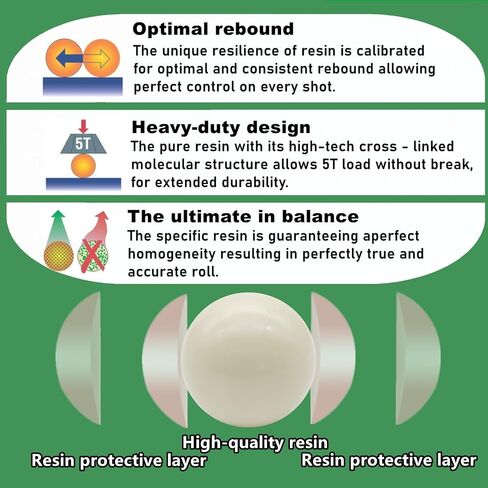 Replacement Pool Cue Ball With Gloves For Bar, Home Use and Clubs Standard Size, Training Practice, Smooth Roll, Durable Resin, Scratch Resistant, Not Magnetic, White Billiard Ball in Saudi Arabia