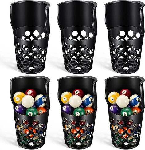 Set of 6 Premium Replacement Pool Table Pockets - Large Capacity One-Piece Extended Billiard Ball Baskets with Durable PE Plastic Webbing for Standard Size Tables in Kuwait