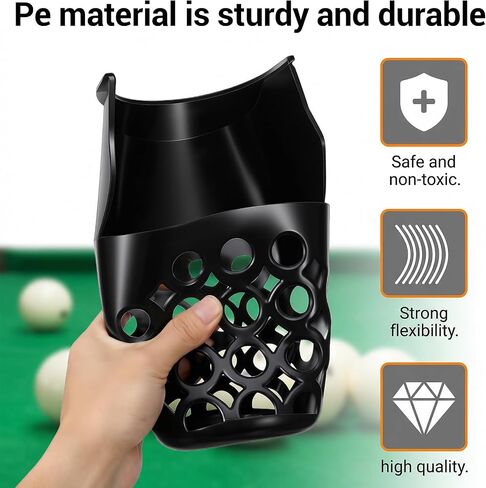 Set of 6 Premium Replacement Pool Table Pockets - Large Capacity One-Piece Extended Billiard Ball Baskets with Durable PE Plastic Webbing for Standard Size Tables in Kuwait