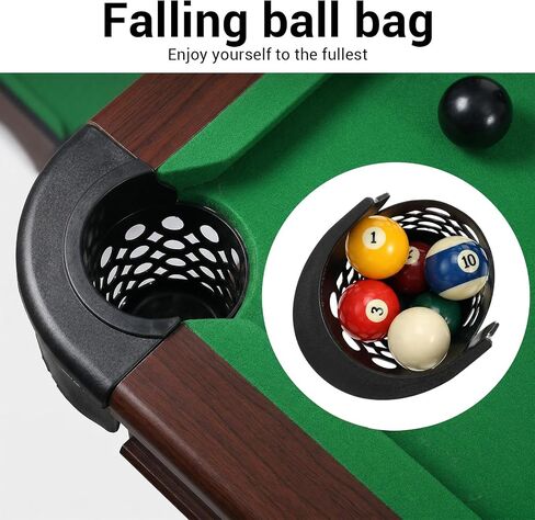 Set of 6 Premium Replacement Pool Table Pockets - Large Capacity One-Piece Extended Billiard Ball Baskets with Durable PE Plastic Webbing for Standard Size Tables in Kuwait