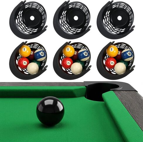 Set of 6 Premium Replacement Pool Table Pockets - Large Capacity One-Piece Extended Billiard Ball Baskets with Durable PE Plastic Webbing for Standard Size Tables in Kuwait