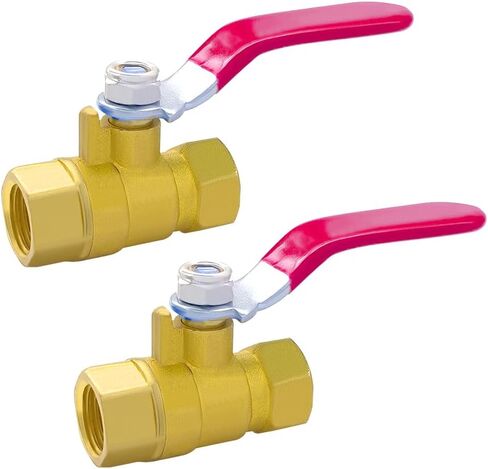 هوشينغ 2 قطعة 1/4 "صمام كروي نحاسي اغلاق التبديل 1/4" NPT أنثى إلى أنثى وصلة أنابيب للمياه النفط الهواء in Kuwait