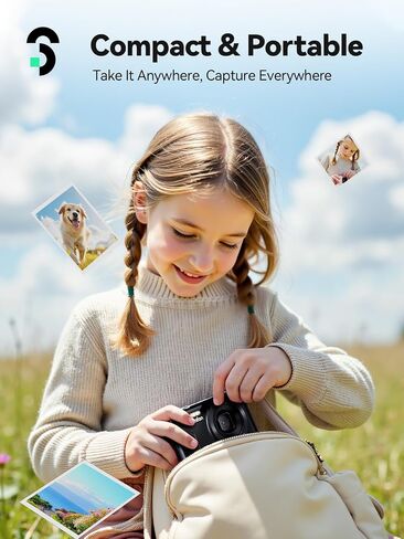 كاميرا Soomfon Digital - MAX 72MP Point و SHOOT Kids Cameras مع تكبير 16x وبطاقة TF 32G وبطاريتين وقارئ البطاقات ، الكاميرا الرقمية الوردية المدمجة للأطفال المراهقين للأطفال in Kuwait