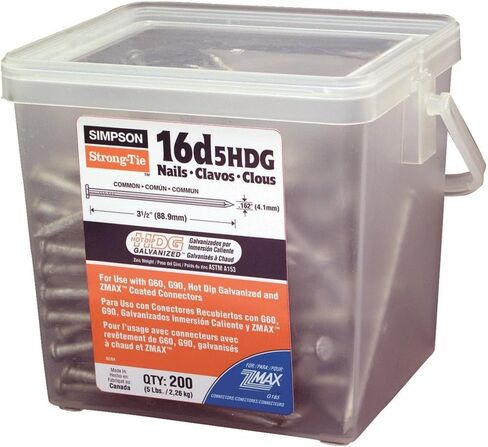 أظافر سيمبسون سترونج تاي HDG 16D المجمعة - صندوق 5 رطل، الأظافر الشائعة 16D in Kuwait