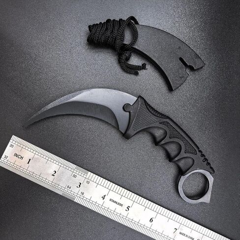 AZHU Karambit Trainer, Unsharpened Blunt Blade Practice Karambit, No Edge Martial Arts Training Tool with Sheath for Beginners and Training Enthusiasts in Kuwait
