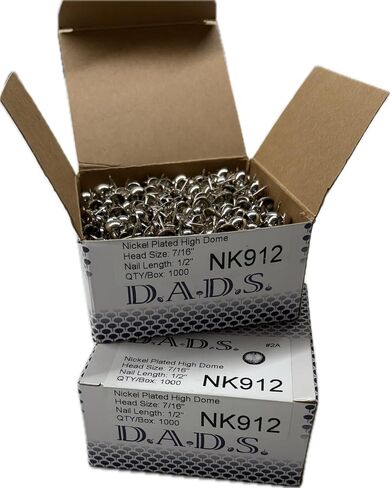 D.A.D.S. NK912 Upholstery Tacks, Decorative Nail Heads, Upholstery Tacks for Furniture, DIY Decorative Tacks, Upholstery Pins, (Nickel Plated High Dome) in Kuwait