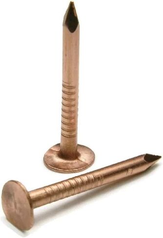 1" Smooth Shank Solid Copper Roofing Nails 10 Gauge USA Made - Qty 50 in Kuwait