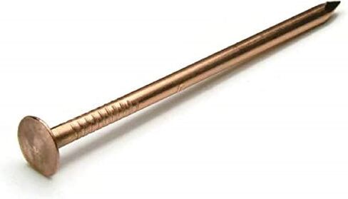 1" Smooth Shank Solid Copper Roofing Nails 10 Gauge USA Made - Qty 50 in Kuwait
