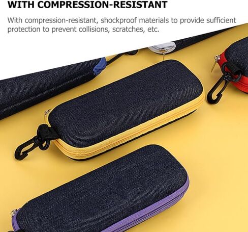 Shockproof Kazoo Storage Case with Zipper, Water Resistant EVA Exterior Holder, Portable Carrying Pouch Organizer for Harmonica Wind Instrument, Travel Gear for Adults in Kuwait