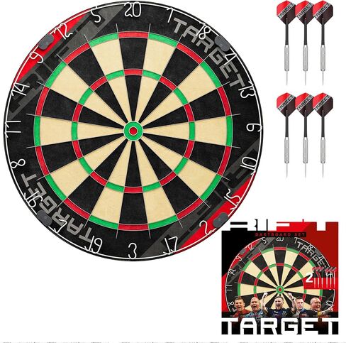 Target Darts Rift Dartboard Set | Steel Tip Dart Board | Staple-Less Wire | Includes Two Sets of 17G Darts | Complete Starter Set | Includes 1 Month of DartCounter App in Kuwait