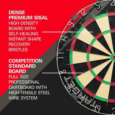 Target Darts Rift Dartboard Set | Steel Tip Dart Board | Staple-Less Wire | Includes Two Sets of 17G Darts | Complete Starter Set | Includes 1 Month of DartCounter App in Kuwait
